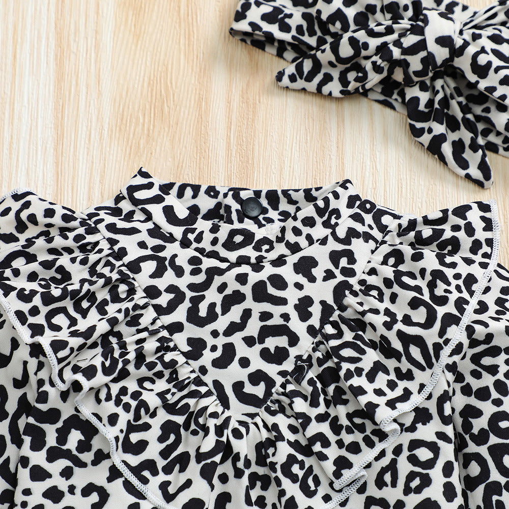 Tutina Neonata Animalier con Fascia Abbinata – Look Grintoso e Comodo