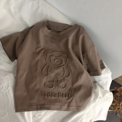 T-shirt Bambino con Design 3D Teddy Bear vari colori