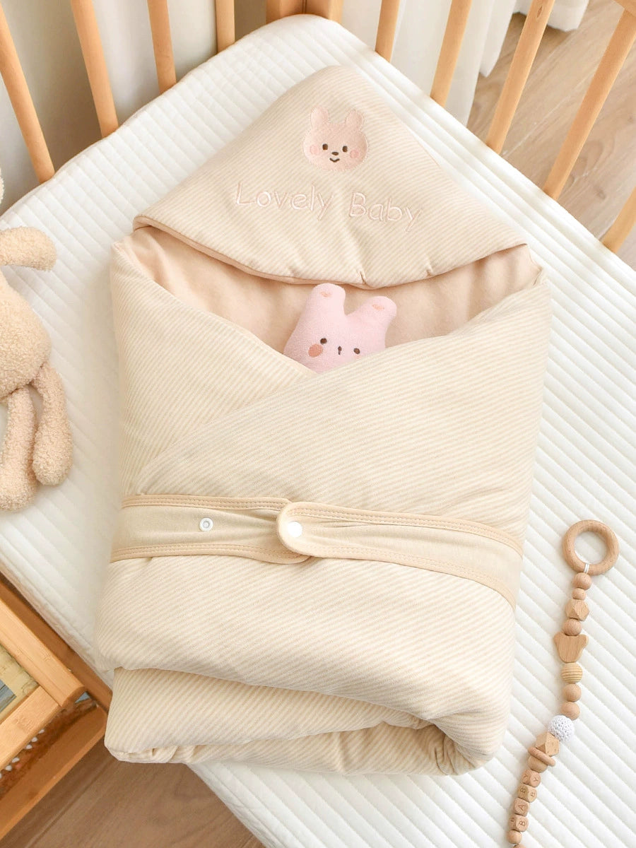 Sacco Nanna  Sfoderabile in Cotone Morbido con Cappuccio Coniglietto Rosa