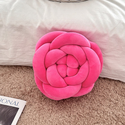 Cuscino Rosa intrecciato – Decorativo e Morbido
