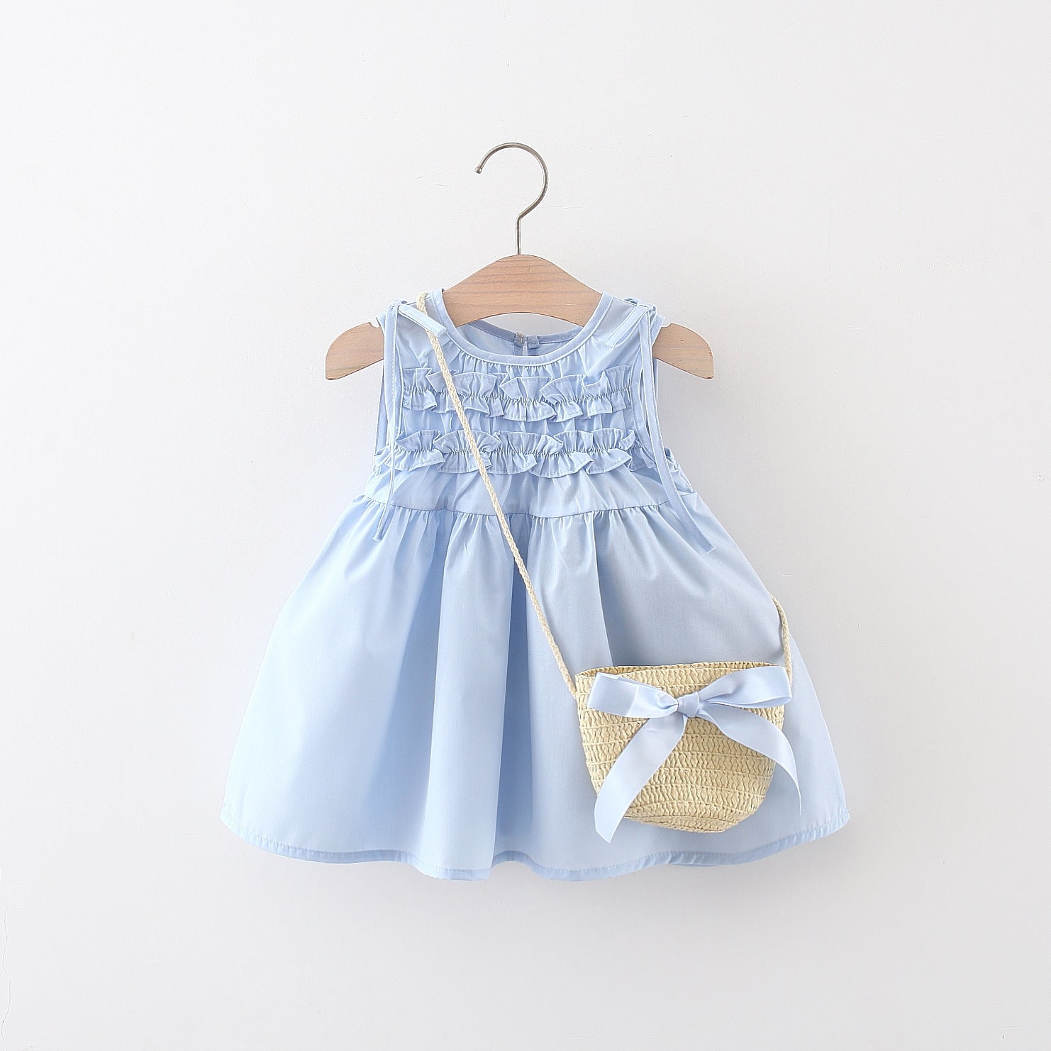 Abito Estivo per Bambina in Cotone con Borsetta Abbinata