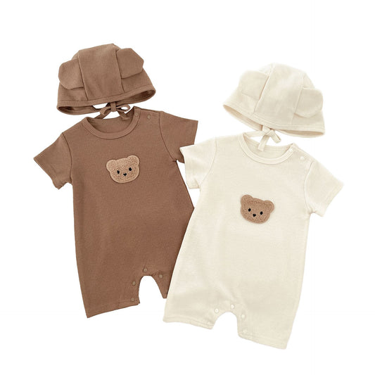 Set Tutina e Cappellino Neonata con Applicazione Orsetto