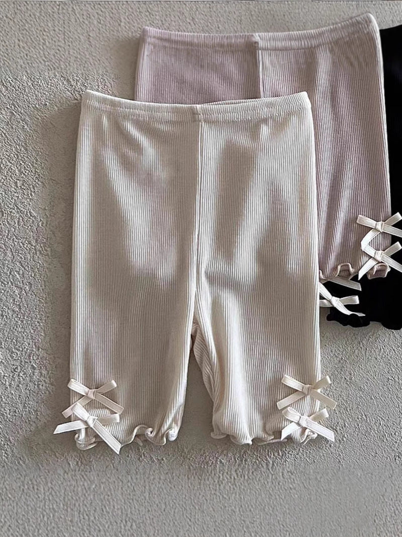 Leggings Corti Bimba con Fiocchetti – 3 Colori