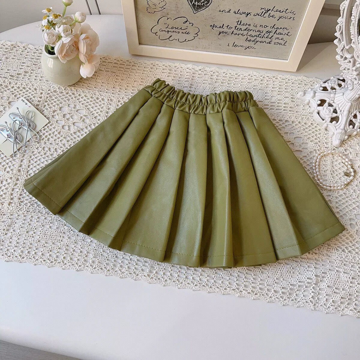 Gonna Plissé Eco-Pelle Baby Autunno/Inverno