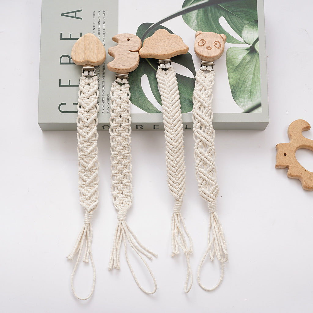 Portaciuccio Macramé in Cotone e Legno - Stile Naturale