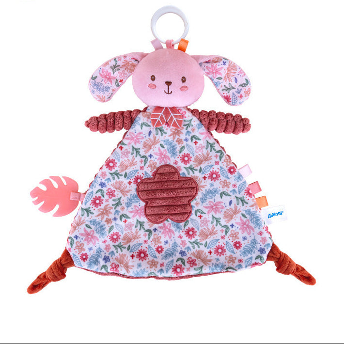 Dou Dou Floreale Rosa in Stoffa – Coniglio ed Elefante con Massaggiagengive