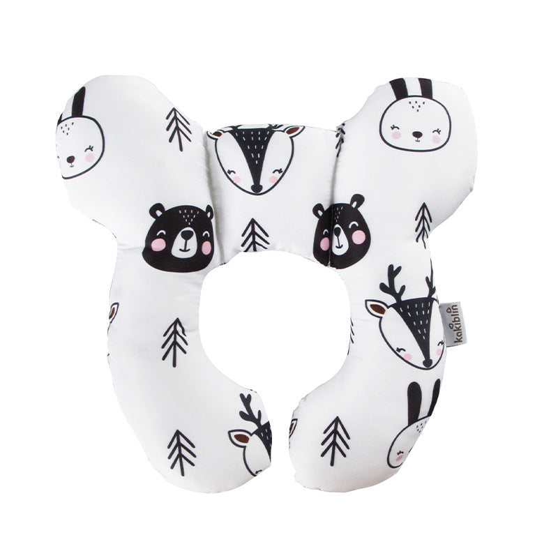 Cuscino Antiplagiocefalia Neonato Fantasia Animaletti Bianco e Nero – Supporto Ergonomico Testa e Collo