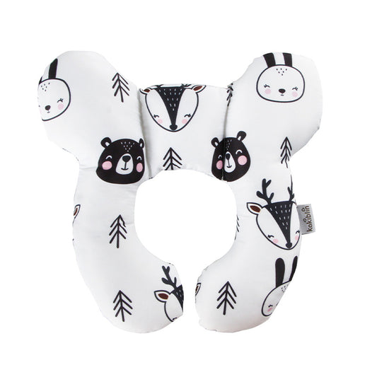 Cuscino Antiplagiocefalia Neonato Fantasia Animaletti Bianco e Nero – Supporto Ergonomico Testa e Collo