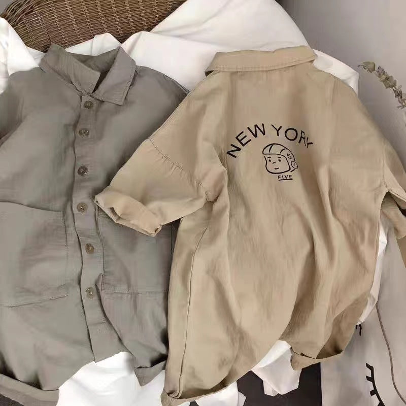 Tutina Neonato/ bimbo  in Cotone  Stile Workwear con Bottoni