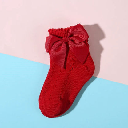 Calze Corte Bambina con Fiocco in Raso – Vari Colori