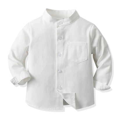 Camicia coreana bambino in cotone maniche lunghe