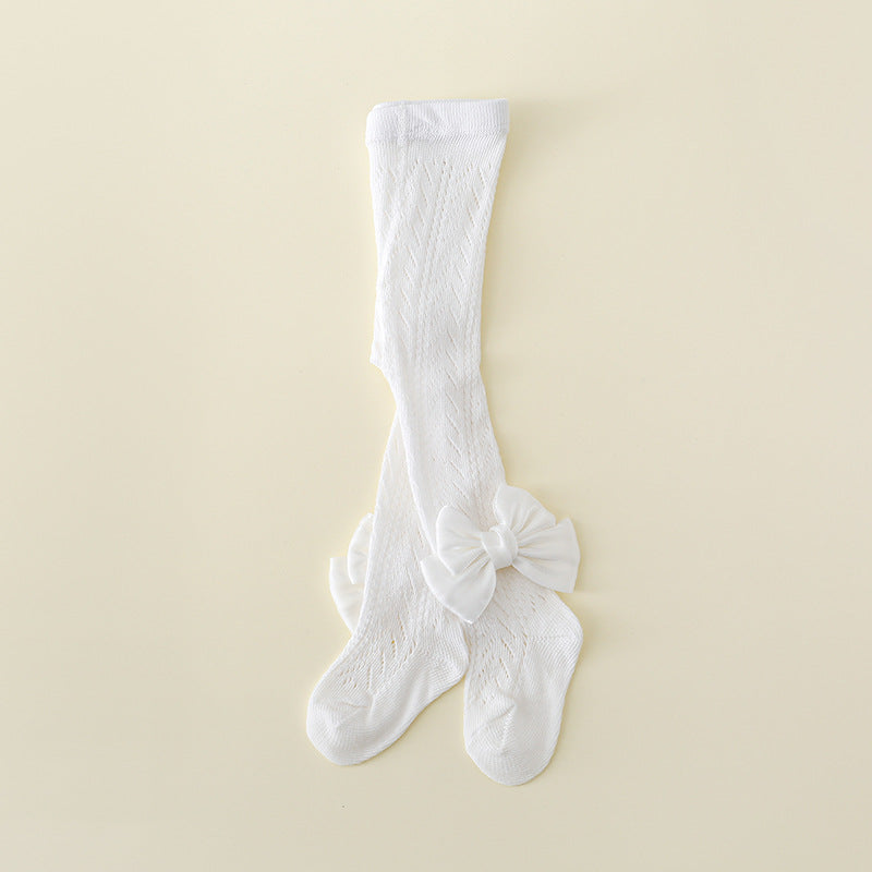 Calze bambina lunghe con fiocco in raso – vari colori