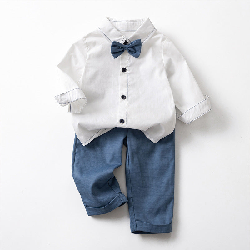 Completo Elegante Bambino con Camicia e Papillon 100% cotone