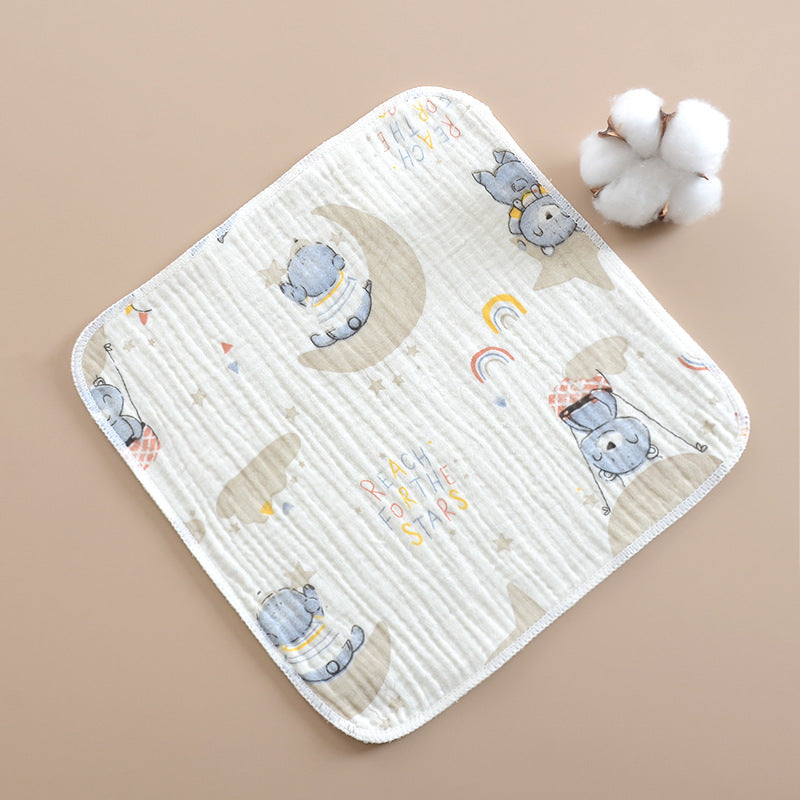 6 Mussoline in puro cotone- Orsetti sulla Luna