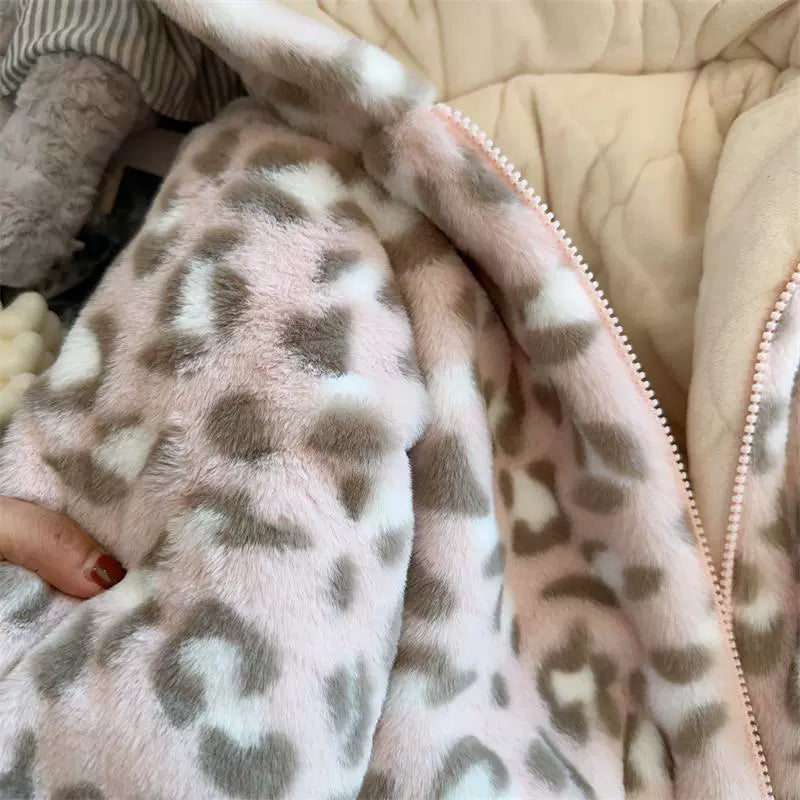 Giubbino Rosa Maculato Autunno/Inverno con Orecchiette