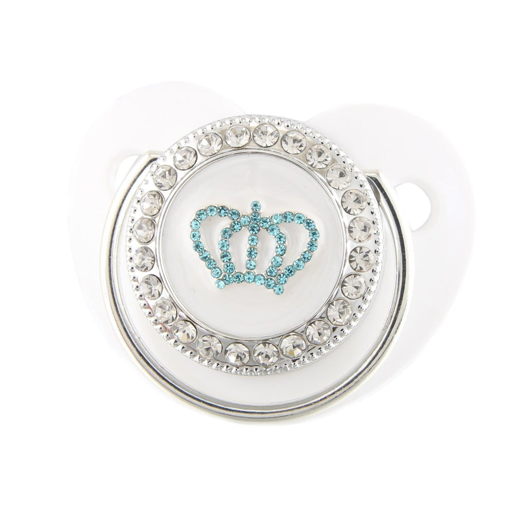 Ciuccio 6-12 mesi Corona Luxury Azzurro in Cristalli