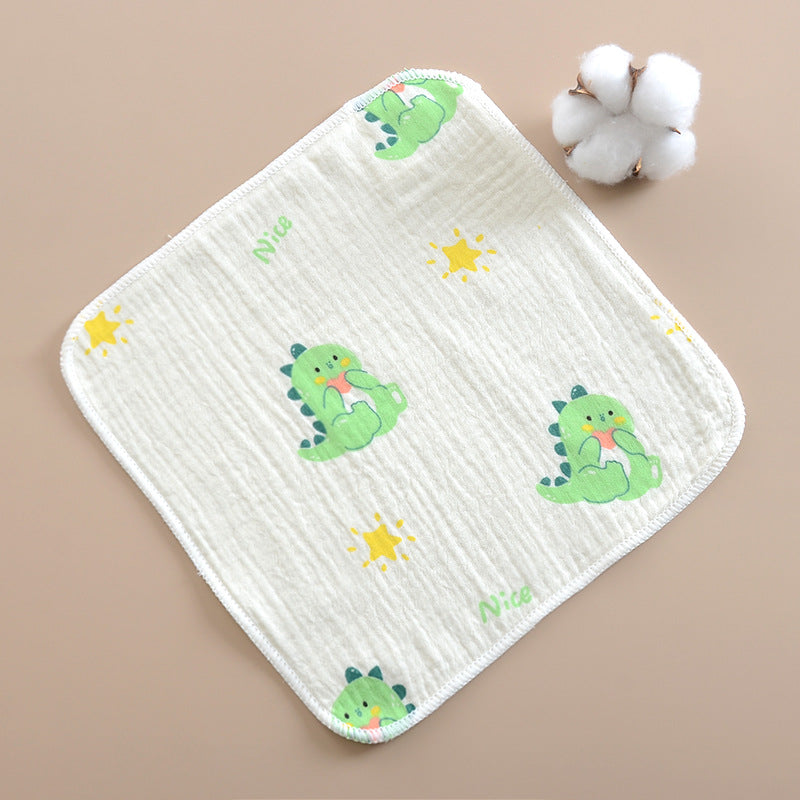 6 Mussoline in puro cotone-Dinosauro Verde