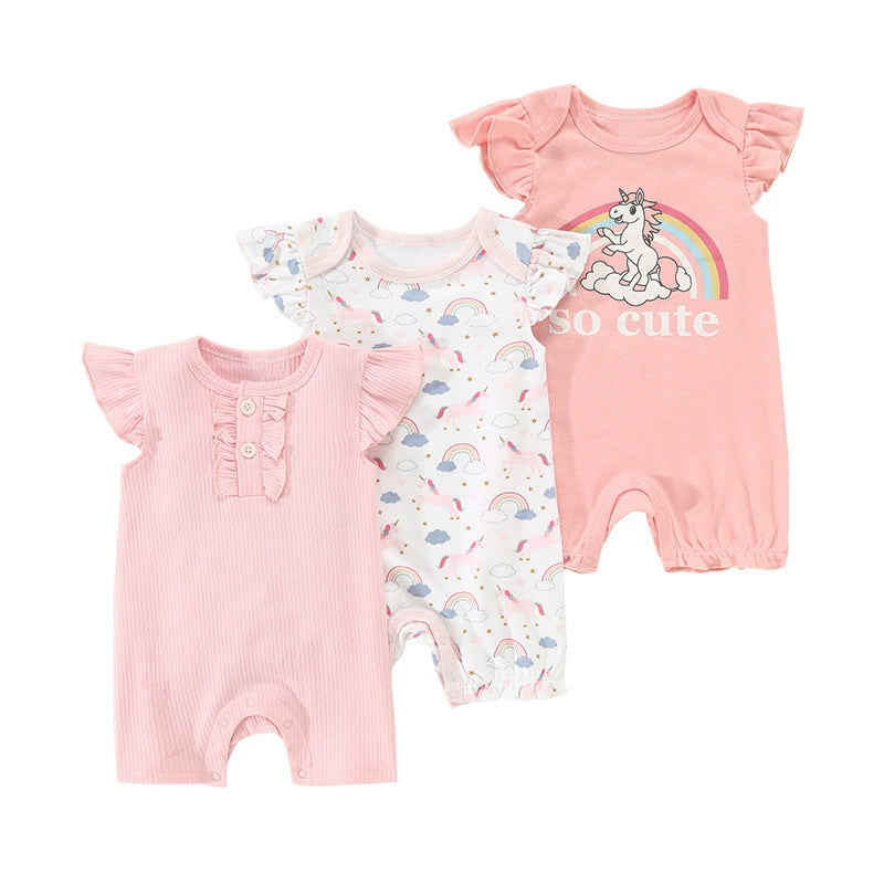 Set 3 Pagliaccetti Estivi per Neonato  Fantasie Colorate