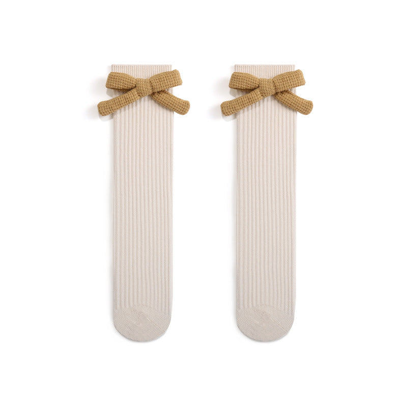 Calze Lunghe Bambina con Fiocco – Stile Elegante e Morbido
