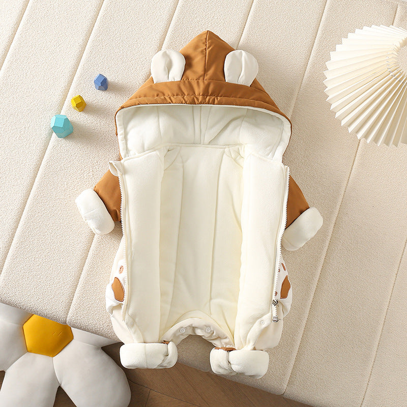 Tutina Invernale Neonato “Bear Paw” – Calda, Imbottita e con Cappuccio