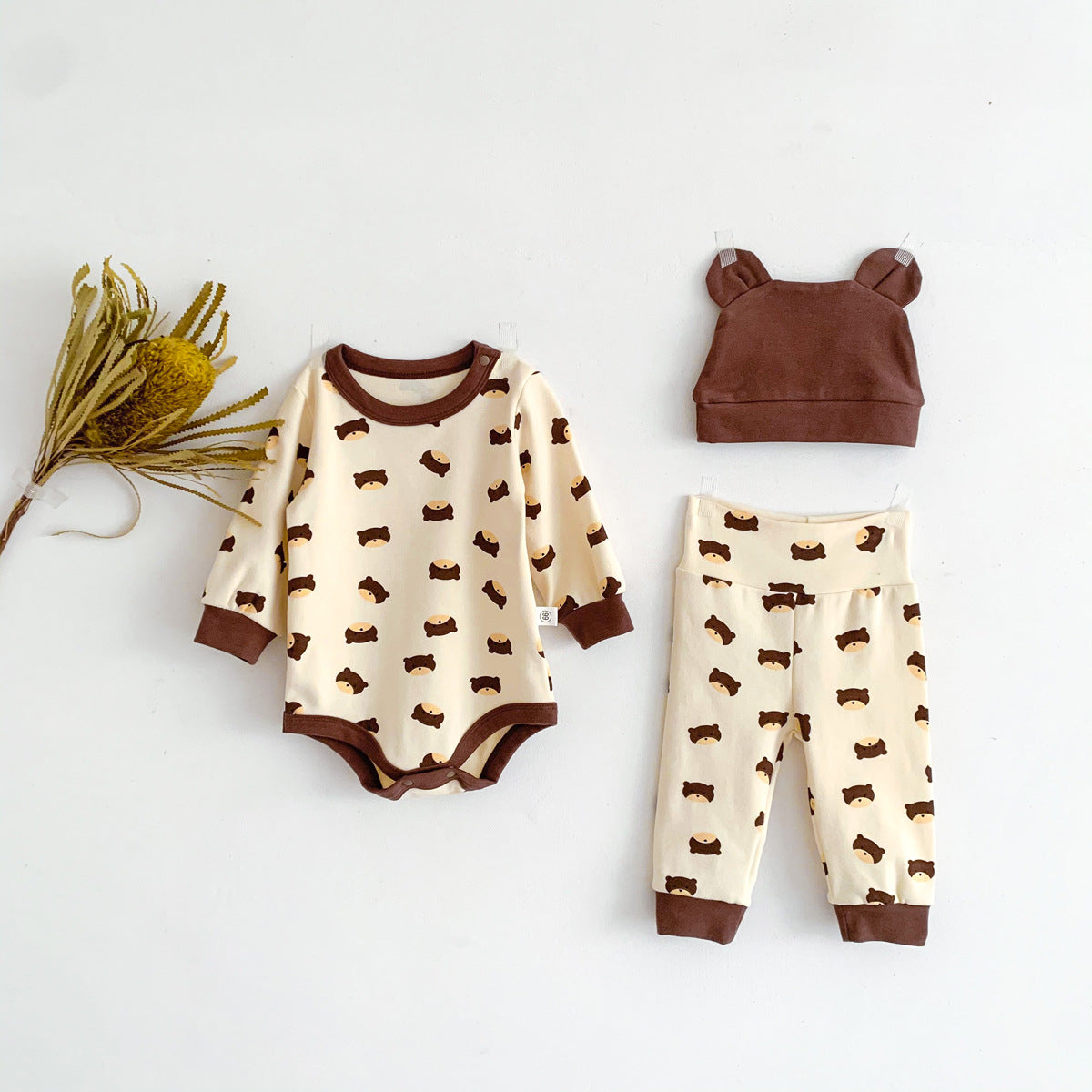 Set Nascita Neutro 3 Pezzi Orsetto caldo cotone Bimba/ Bimbo