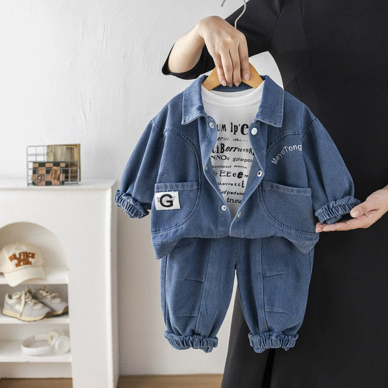 Set denim autunno stile urban – completo 3 pezzi morbido e confortevole