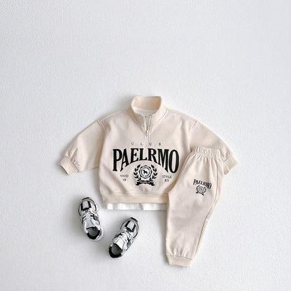 Completo Sportivo Bimbo "PAELRMO Club" – Felpa Zip e Pantaloni Jogger