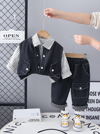 Completo Denim Bambino - Gilet, Camicia e Jeans