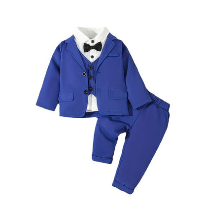 Completo Elegante per Bambini in Blu Royal con Papillon Nero