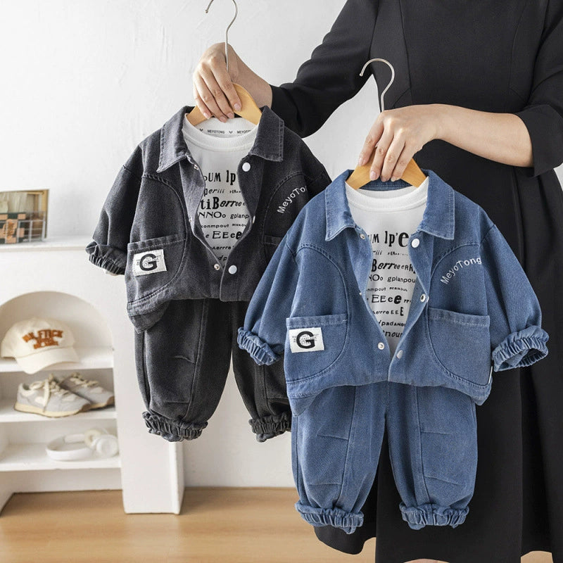 Set denim autunno stile urban – completo 3 pezzi morbido e confortevole