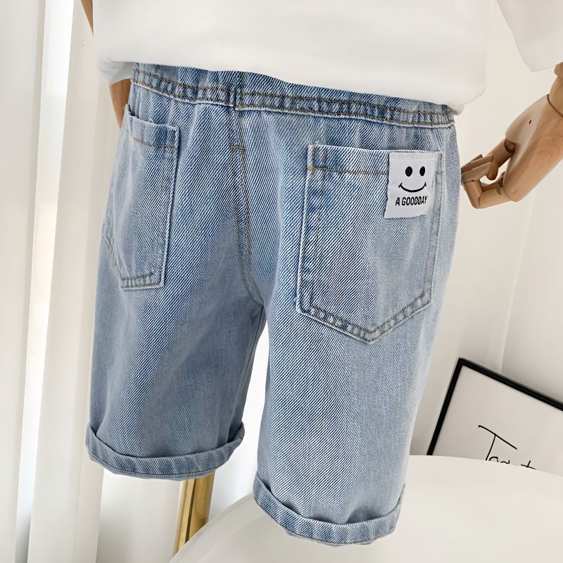 Bermuda in Denim Chiaro Bambino – Effetto Strappato