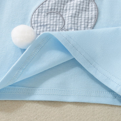 Completo Estivo Bambino  T-shirt e Shorts a Quadretti con coniglietto