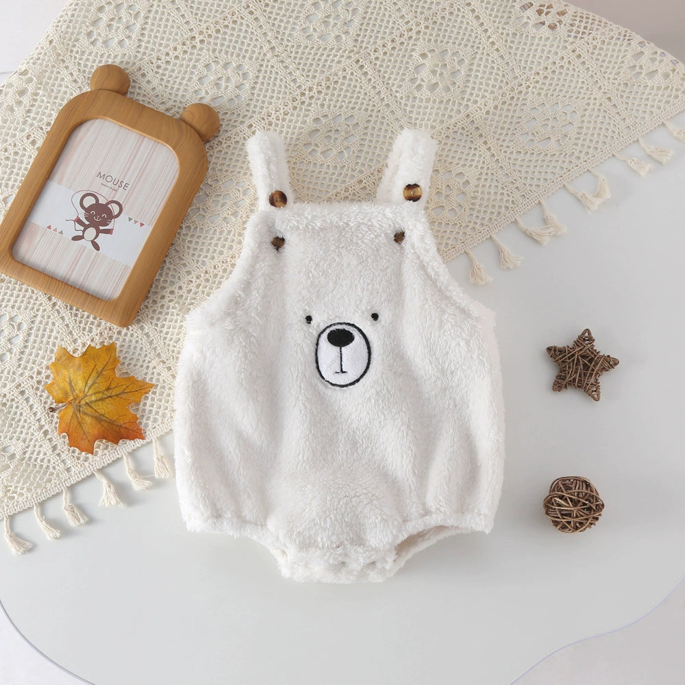 Salopette Neonato Orsetto in Pile Morbido – Modello Invernale