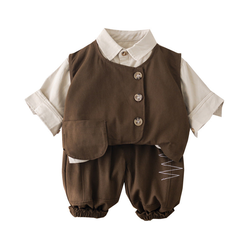 Completo Elegante per Bambino  Camicia, Gilet e Pantaloni
