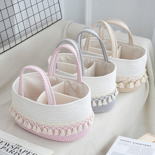 Cestino Organizer in Corda con Manici