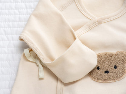 Coordinato Set Neutro Neonato/a Bimbo/ Bimba  3 pezzi – Orsetto coccoloso beige