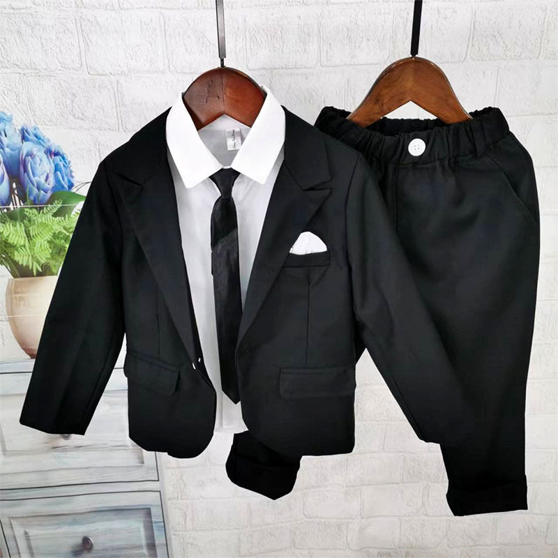 Completo Elegante Bambino 3 Pezzi – Smoking Nero con Camicia Bianca e Cravatta o Papillon