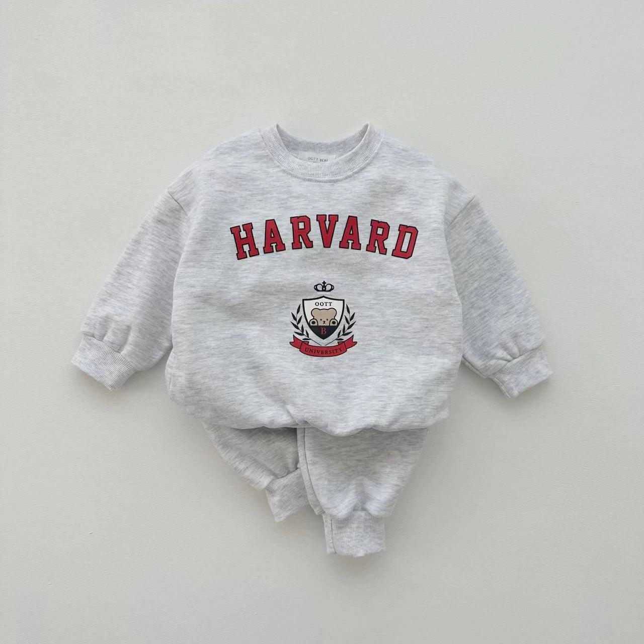 Completo Bimbo "Harvard" – Felpa + Pantaloni in Cotone