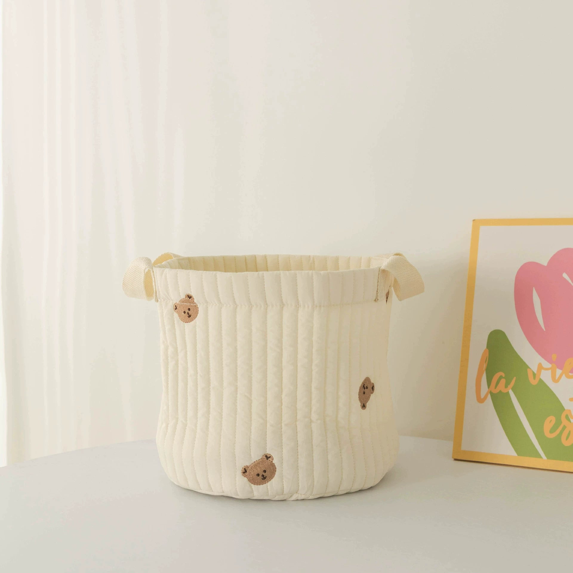 Cestino portaoggetti trapuntati per cameretta - Orsetti