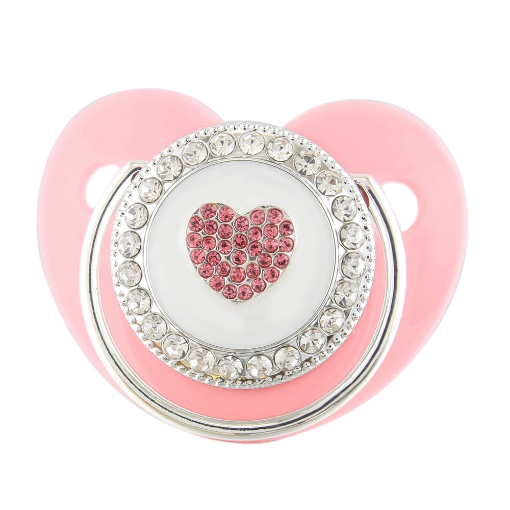 Ciuccio 6-12 mesi Cuore Luxury Rosa in Cristalli