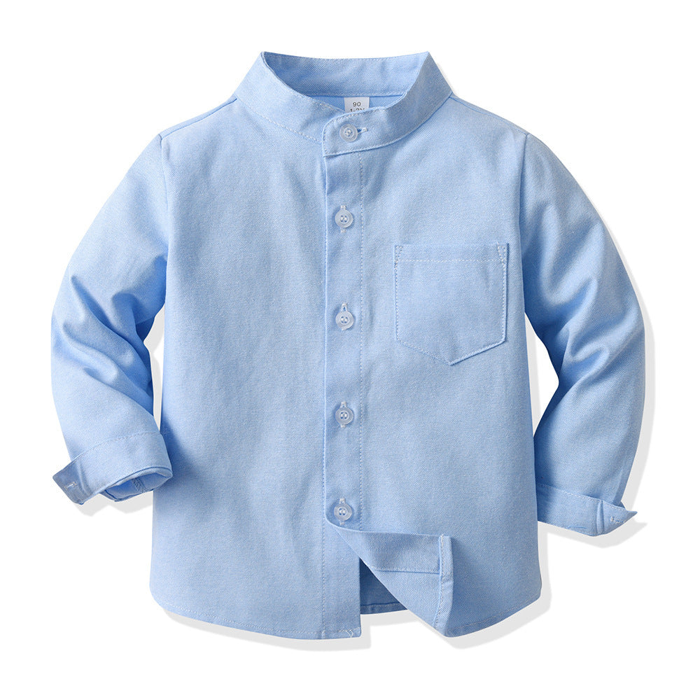 Camicia coreana bambino in cotone maniche lunghe