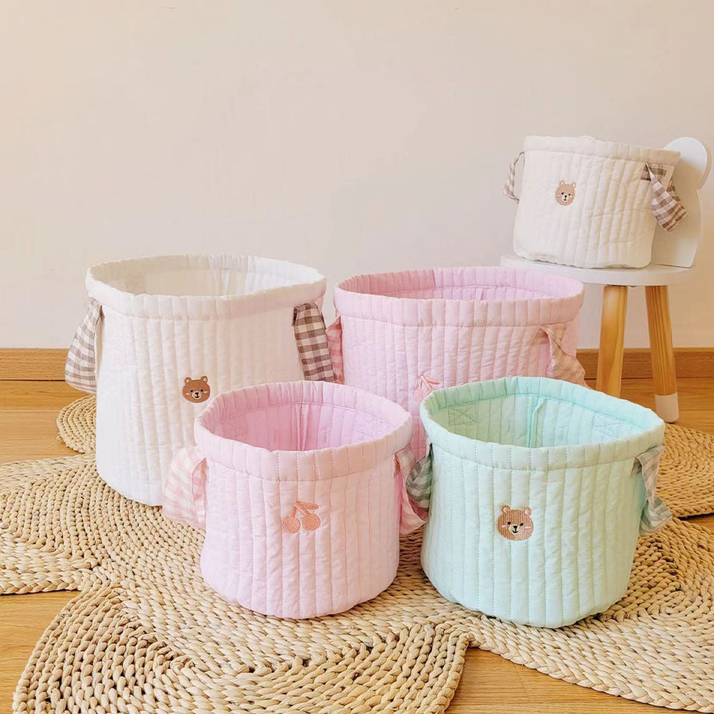 Cestini portaoggetti trapuntati per cameretta – Vari colori e fantasie