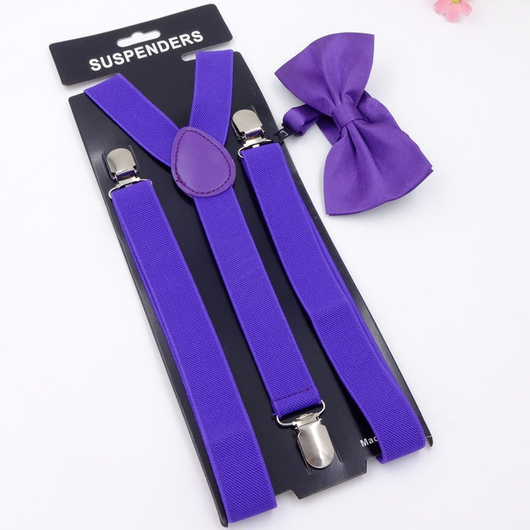 Set elegante bimbo con papillon e bretelle  regolabili