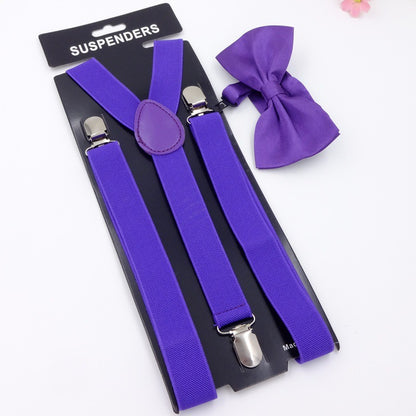 Set elegante bimbo con papillon e bretelle  regolabili