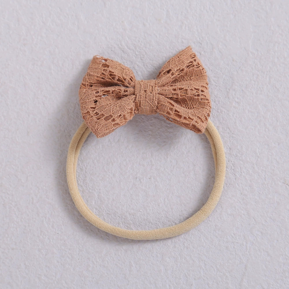 Mini Elastici con Fiocco in Pizzo – Set Cerchietti Morbidi per Neonate