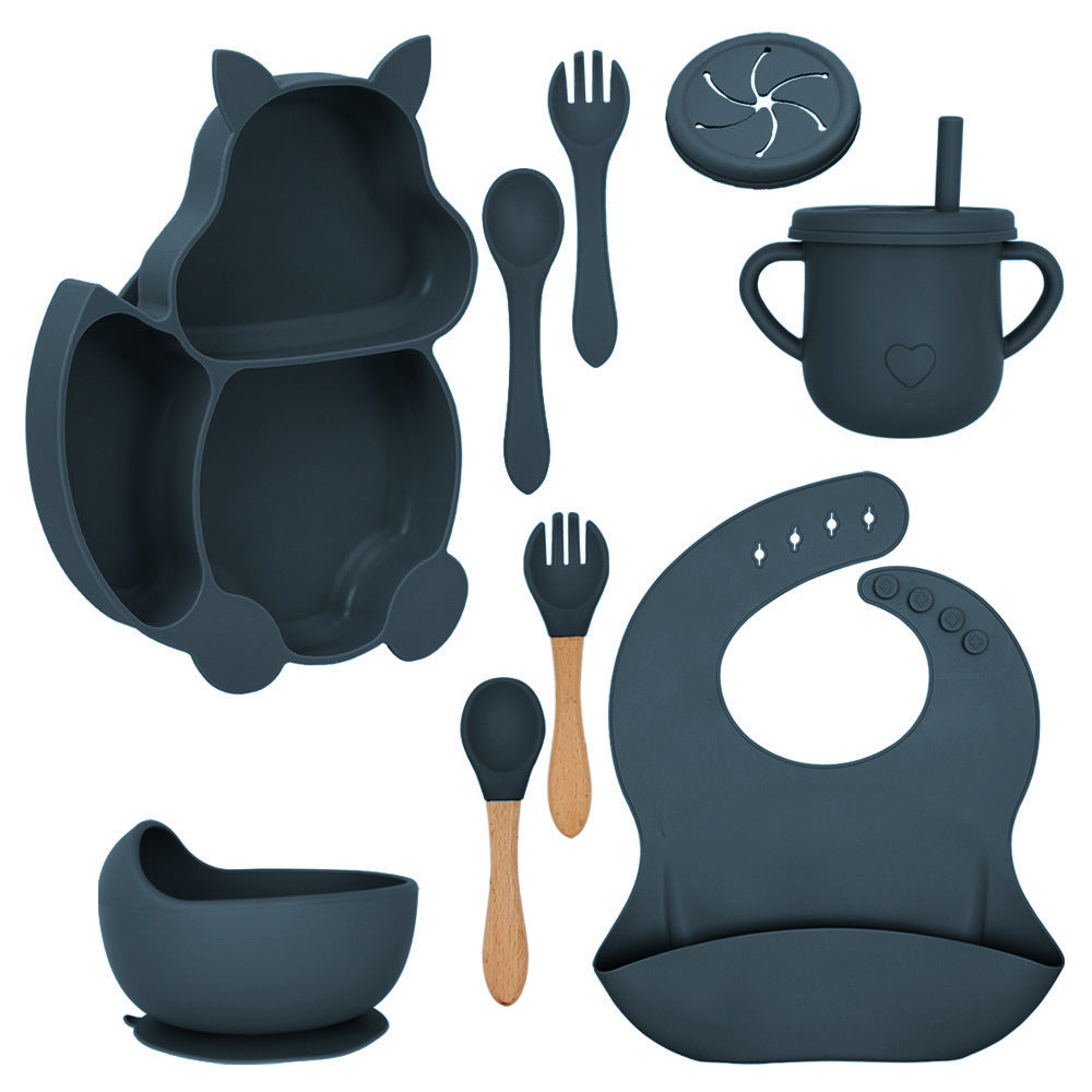 Set Pappa A forma di Scoiattolo in Silicone 9 Pezzi per Bambini – Antiscivolo