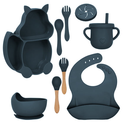 Set Pappa A forma di Scoiattolo in Silicone 9 Pezzi per Bambini – Antiscivolo