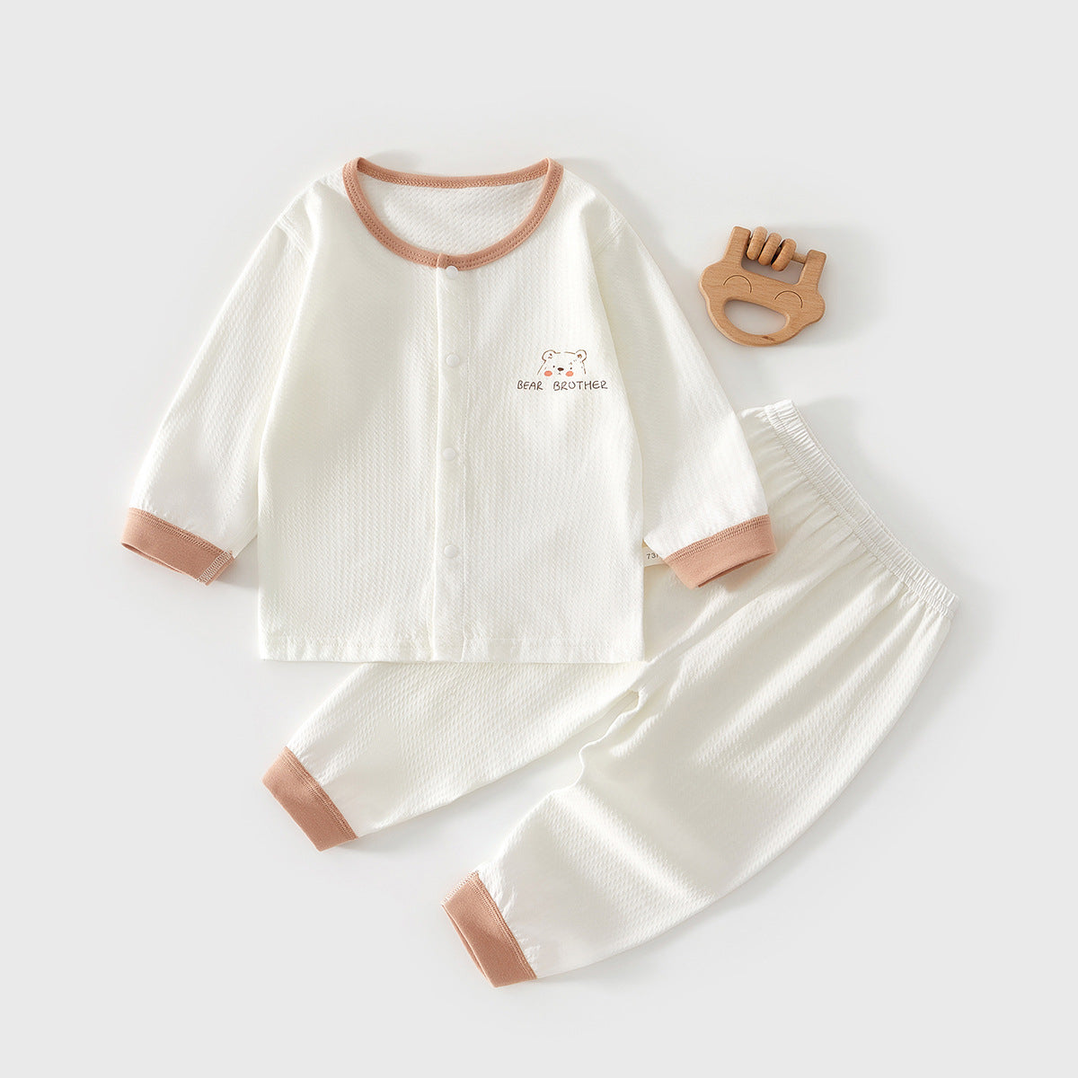 Completo Pigiama Neonato “Bear Brother” in Cotone – Maniche Lunghe