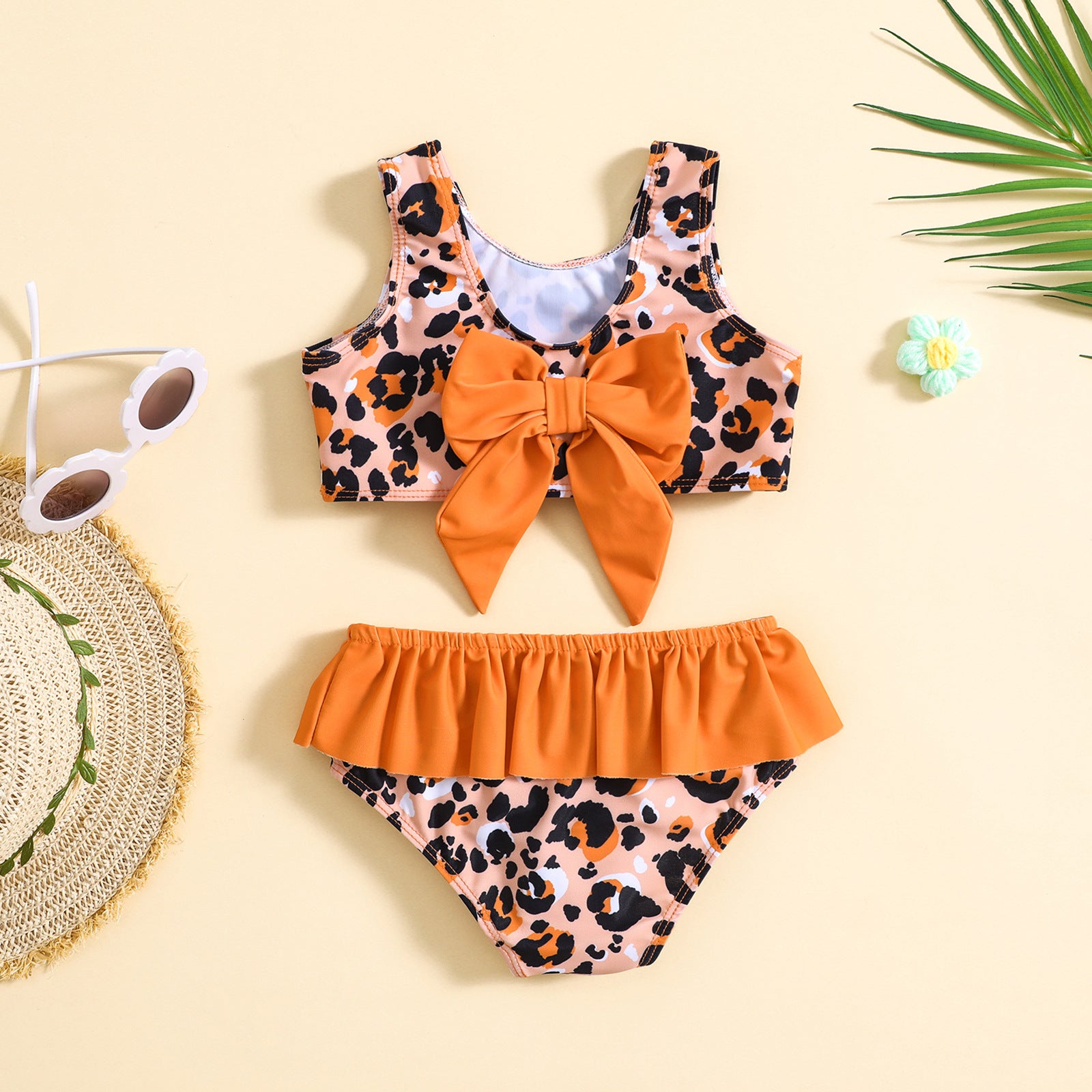 Bikini Bimba “Wild Chic”  Stampa Leopardo con Maxi Fiocco