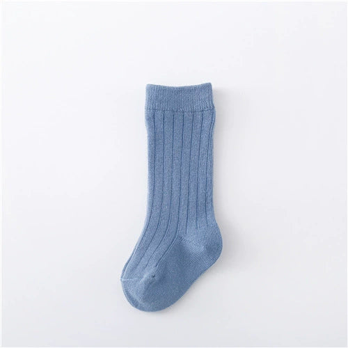 Calze lunghe in cotone a coste per bambini – Set colorato